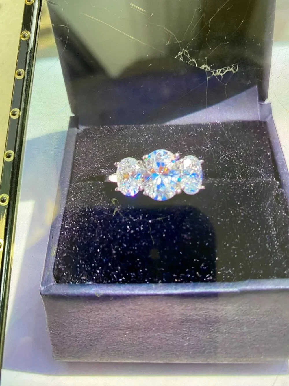 Macy's Moissanite Three Stone Ring (4 ct. t.w.)